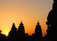 Pôr do sol nos templos de Khajuraho