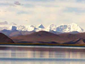 O lago Yandrok, um dos lagos sagrados do Tibete