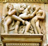 Detalhe dos templos em Khajuraho
